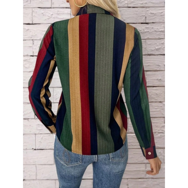 Collared Shirt Casual Long Sleeve Business Office Work Blouses Tops