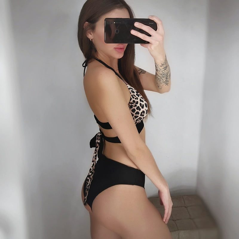 Split strap swimsuit