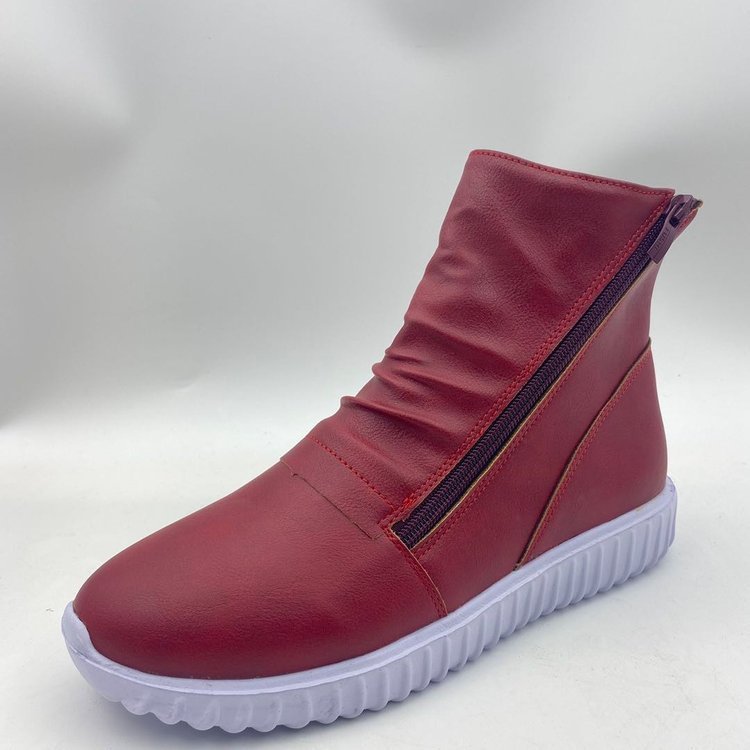 Stylish Plus Size Leather Ankle Boots for Women