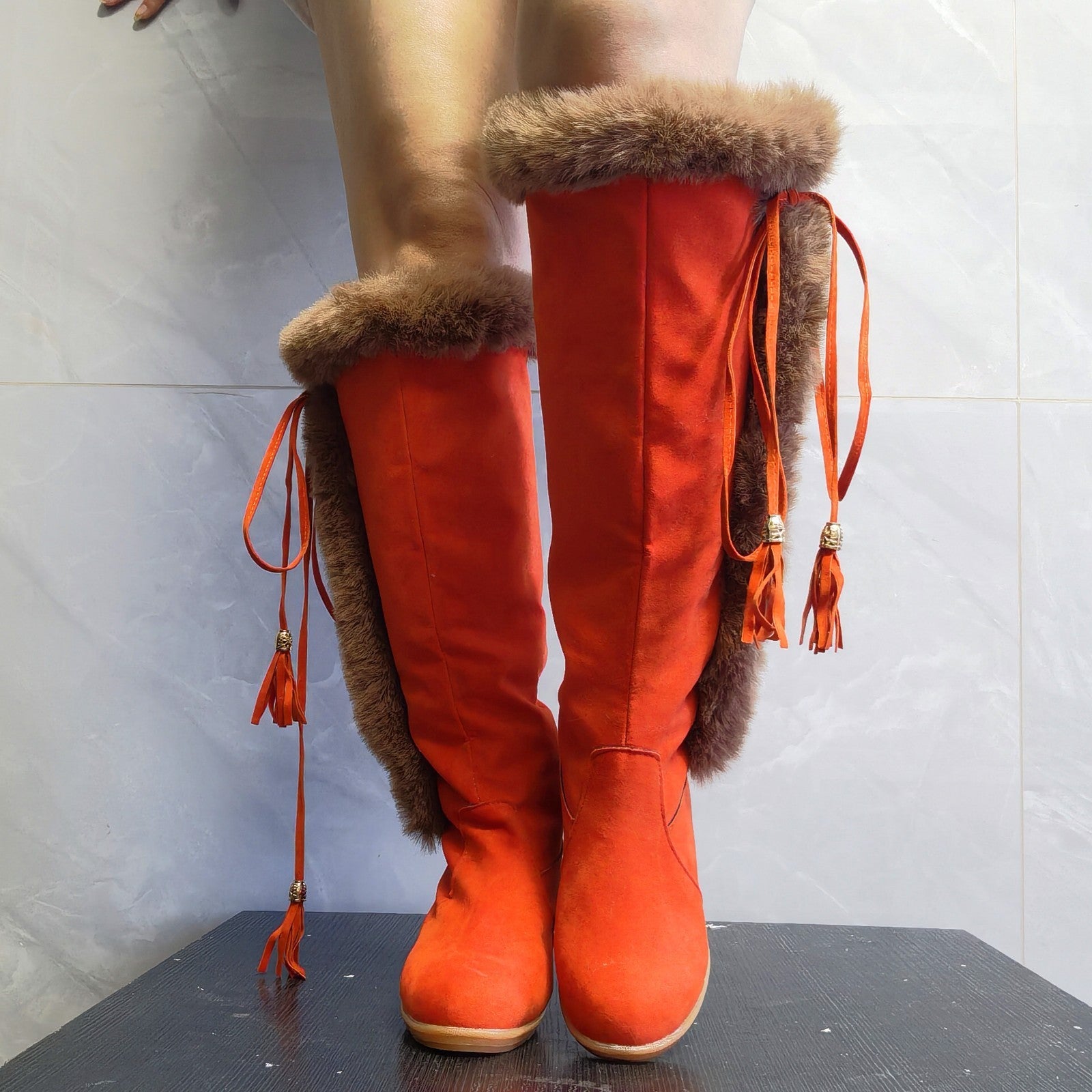 Stylish Winter Combat Boots — Cozy Plush Design
