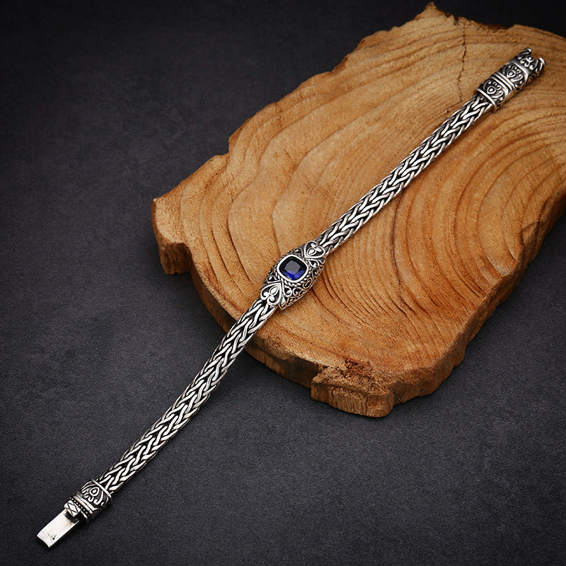 Hand-woven Blue Zircon Bracelet