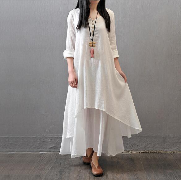 Flax-Inspired Faux Linen Dresses