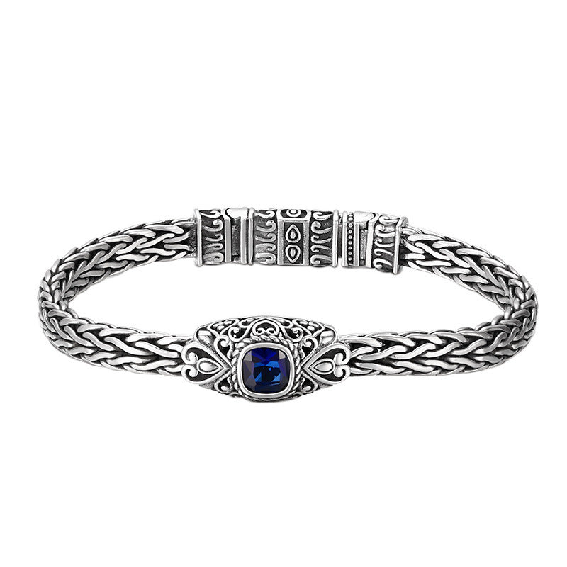 Hand-woven Blue Zircon Bracelet