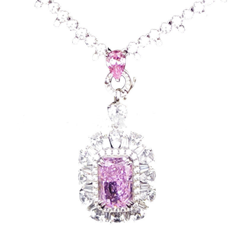 Luxurious Women’s Necklace in S925 Sterling Silver with Sparkling Cubic Zirconia by Zhou Hengfu