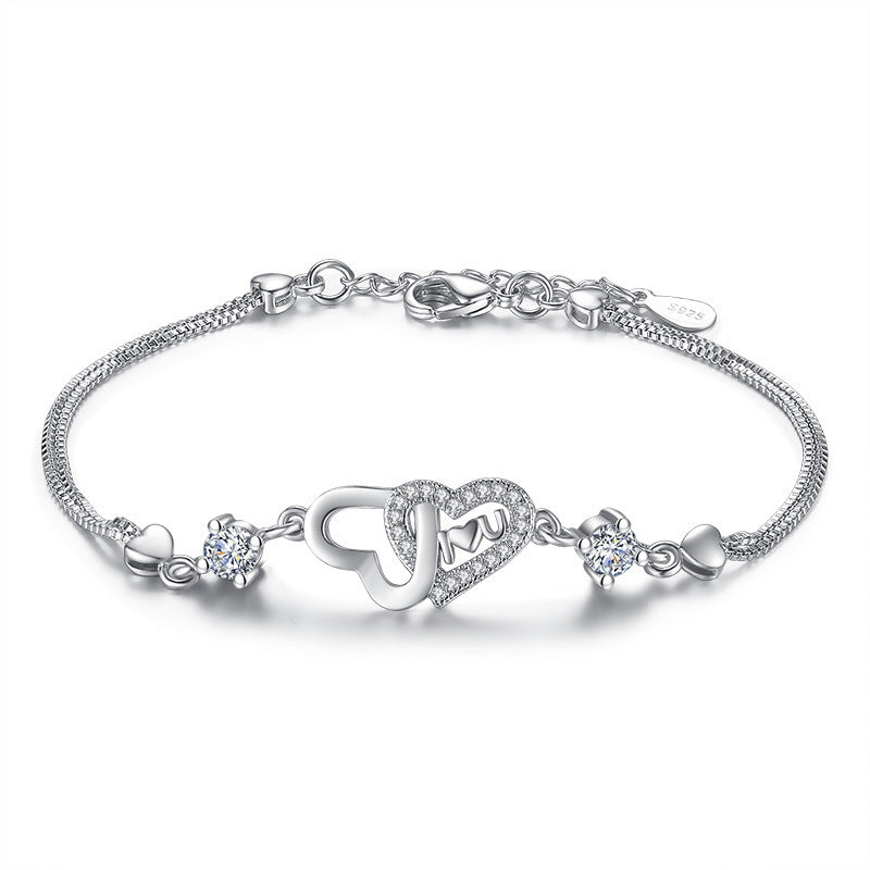 'I Love You' Heart Charm Bracelet