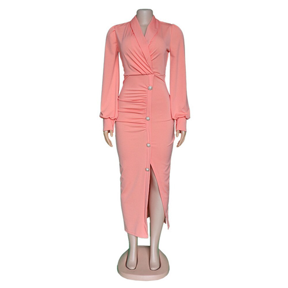 Cute, Confident, Career-Ready Long-sleeved Dress Office Dresses