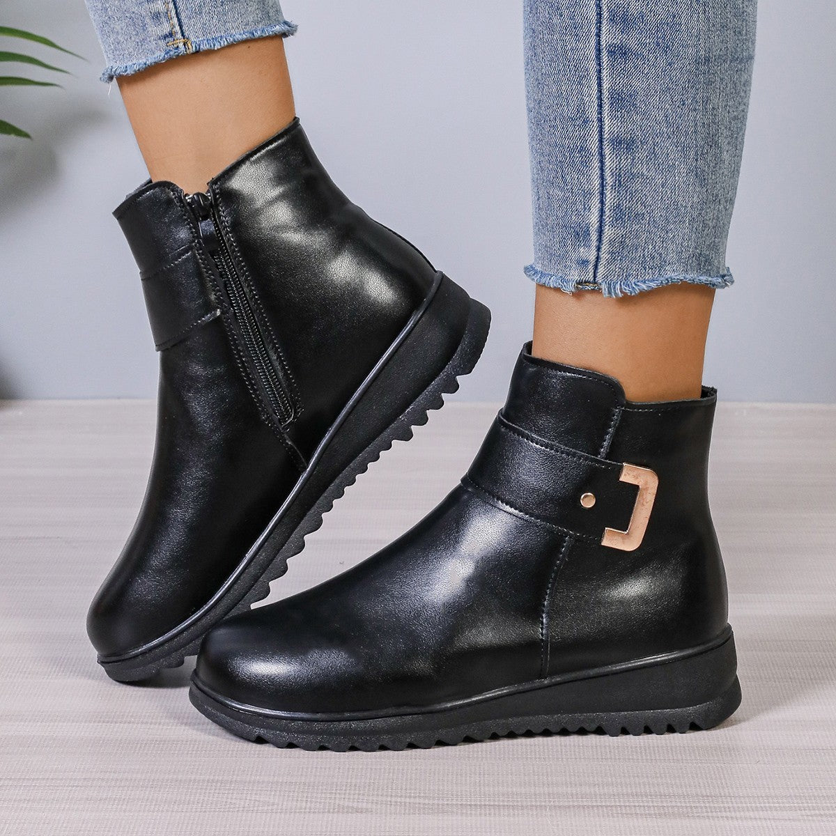 Simple Fashion Ankle Boots for Women – Non-Slip, Warm, and Cozy for Winter