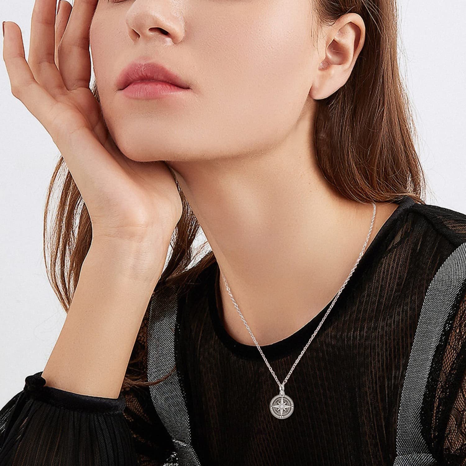 Memorial Compass Necklace – 925 Silver Keepsake Jewelry