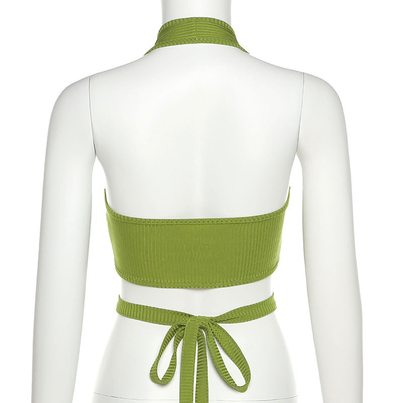 Hanging Halter Strap Hollow Sexy Vest