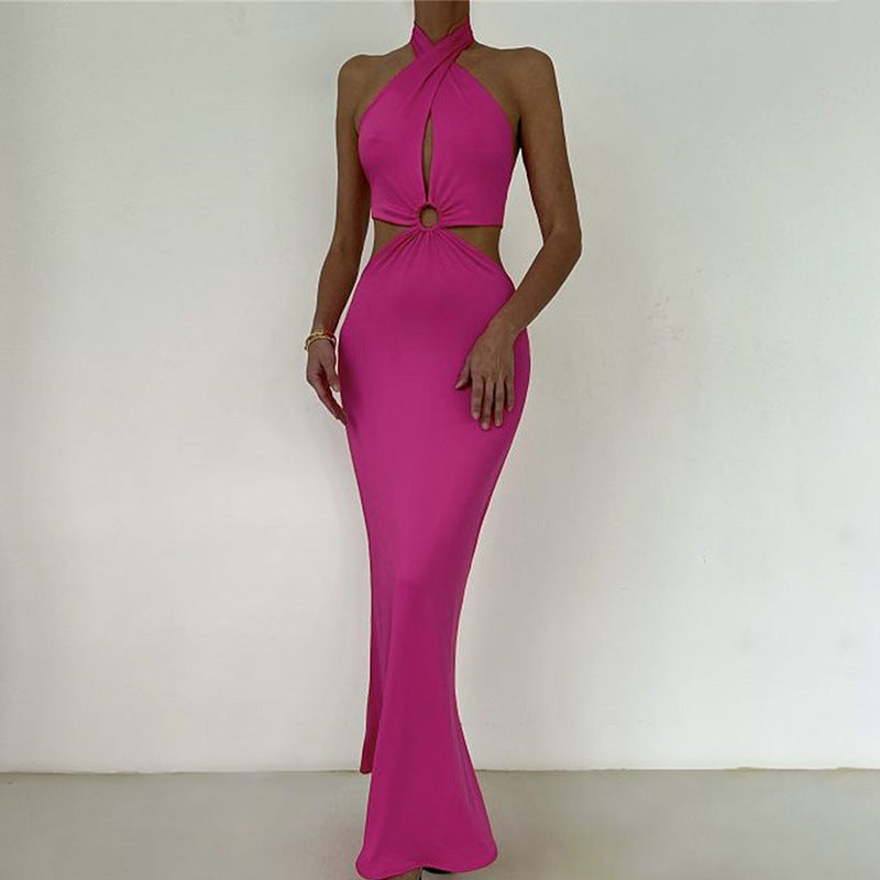 Women’s Sexy Long Dress — Backless with Stylish Neck Straps