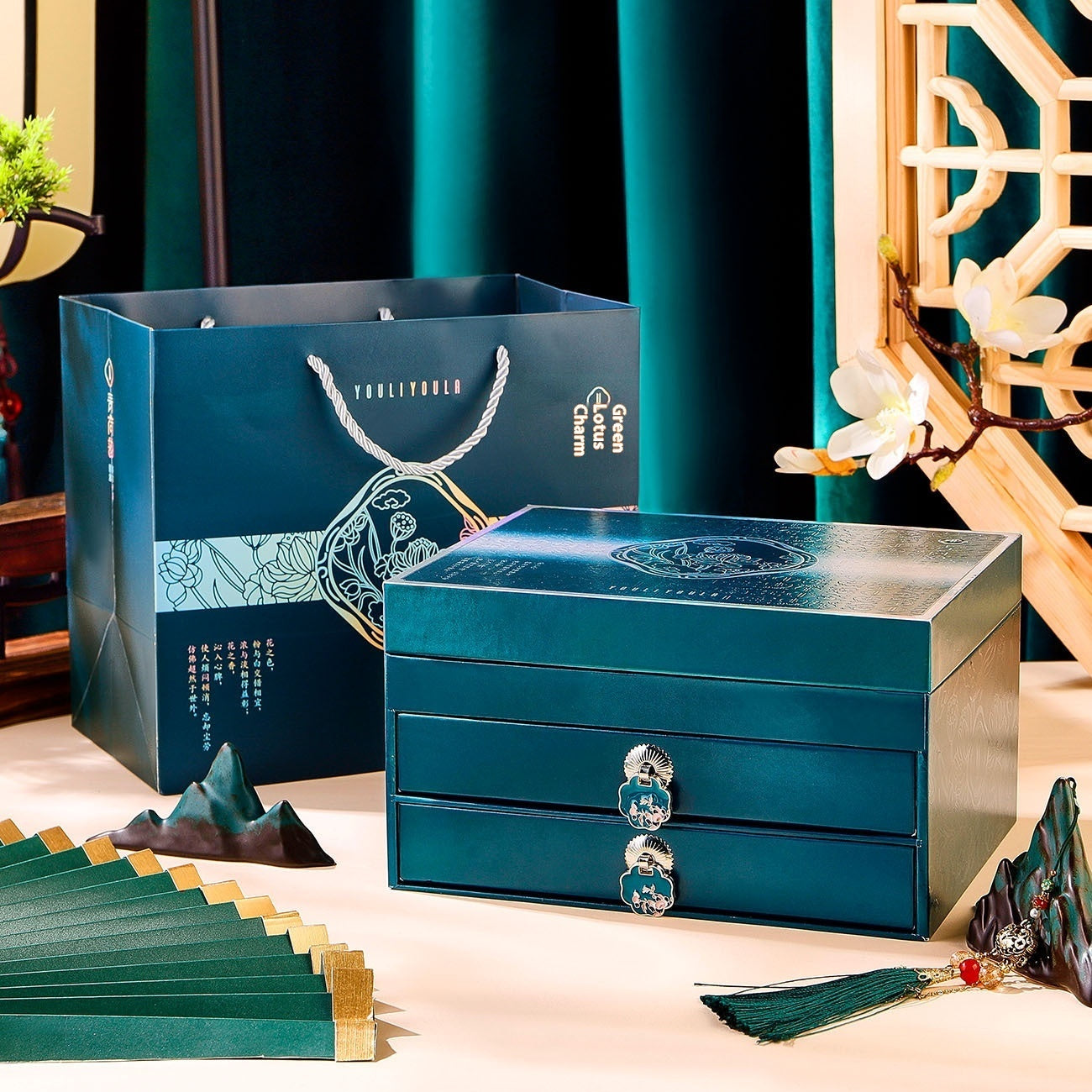 “Green Lotus Glow Kit — 18-Piece Beauty & Skincare Collection”