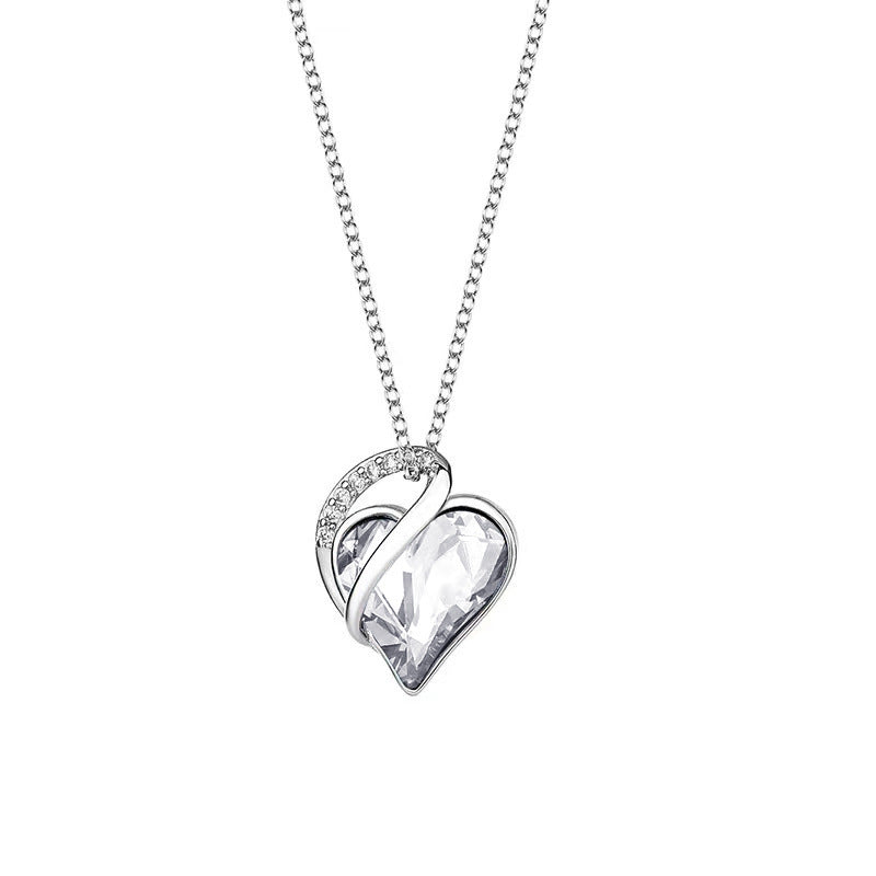 Women’s 925 Silver Heart-Shaped Clavicle Necklace