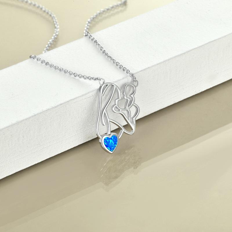 Beautiful Opal Necklace in Sterling Silver – A Heartfelt Gift for Mother and Daughter