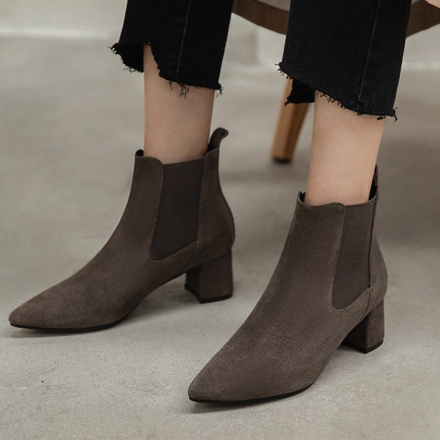 Stylish Women’s Thick-Heel Short Boots