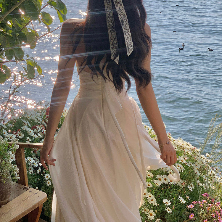 Chic Deep V Hanging Neck Dress – Elegant Women’s Fashion