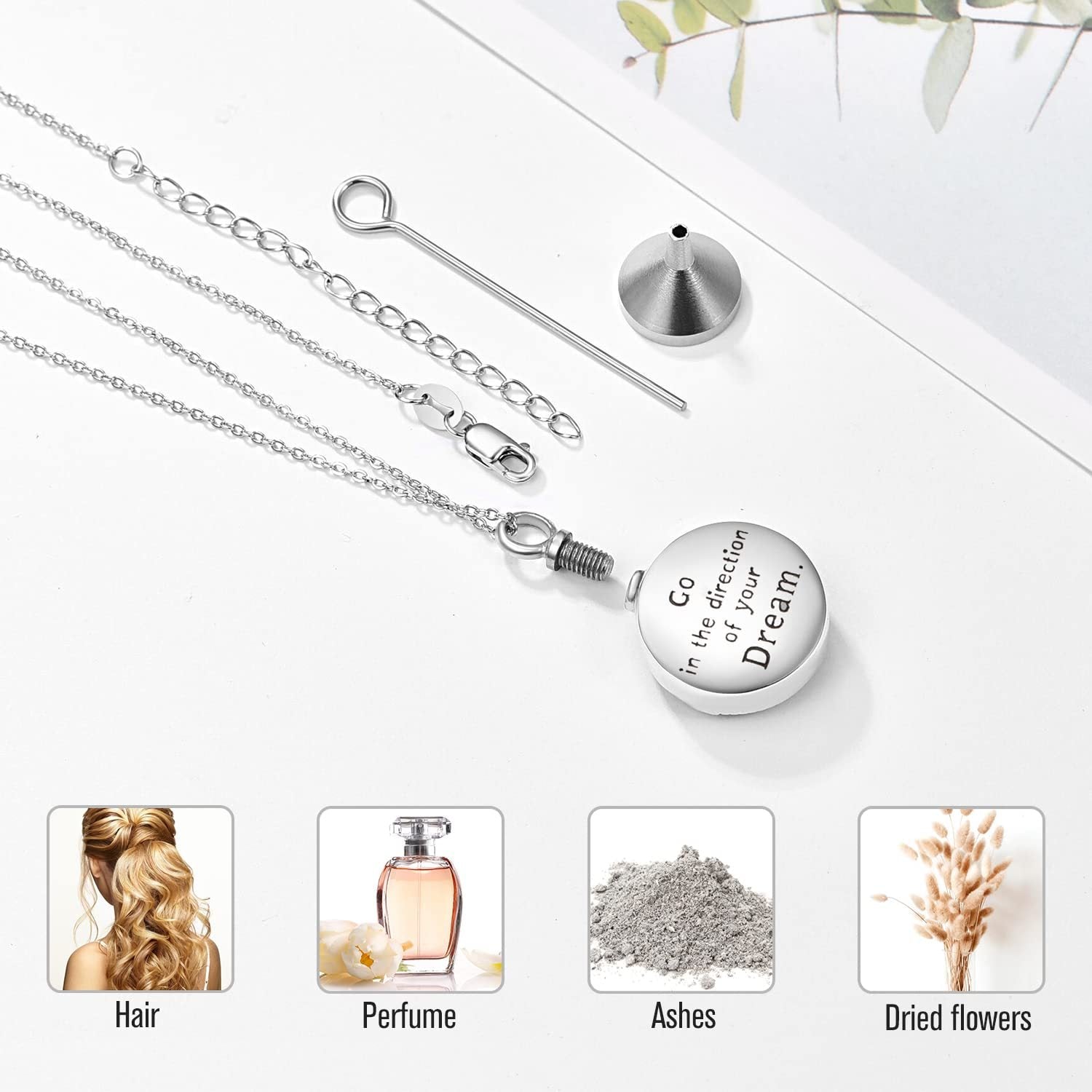 Memorial Compass Necklace – 925 Silver Keepsake Jewelry