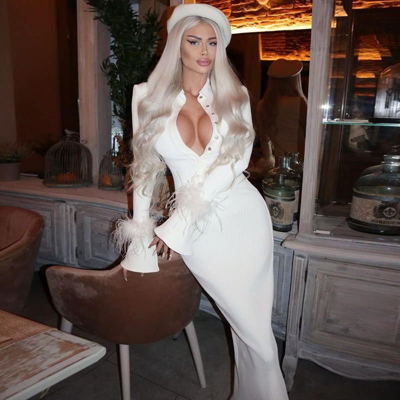 Women’s Polo Collar Long Dress — Chic & Stylish Fashion