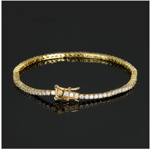 Sterling Silver Single Row Zircon Bracelet
