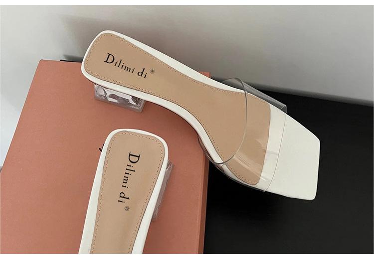Fashionable Transparent Chunky Heel