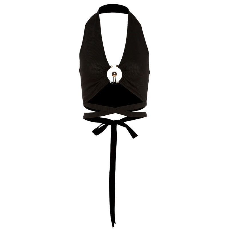 Hanging Halter Strap Hollow Sexy Vest