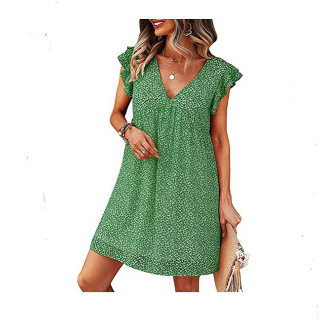 Loose Women's Dresses V-neck Sexy Skirts Summer New Products