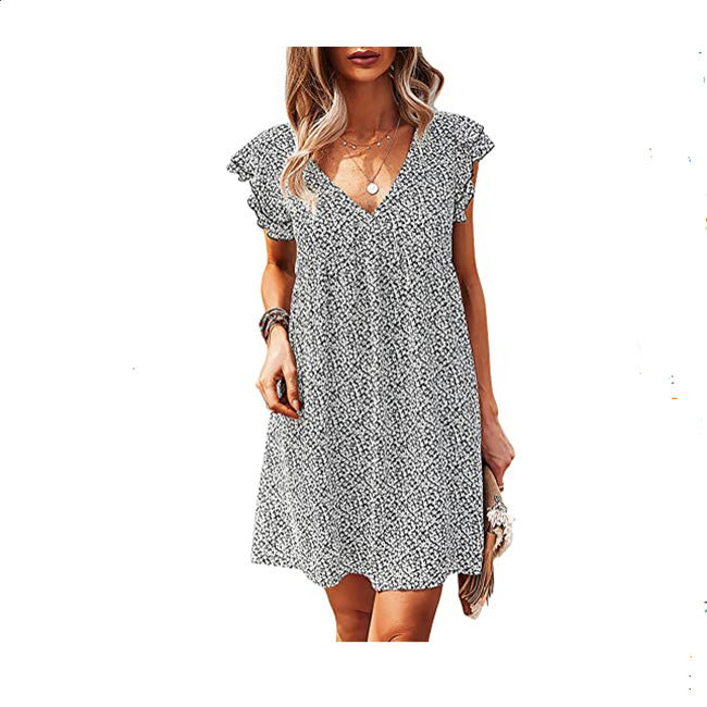 Loose Women's Dresses V-neck Sexy Skirts Summer New Products