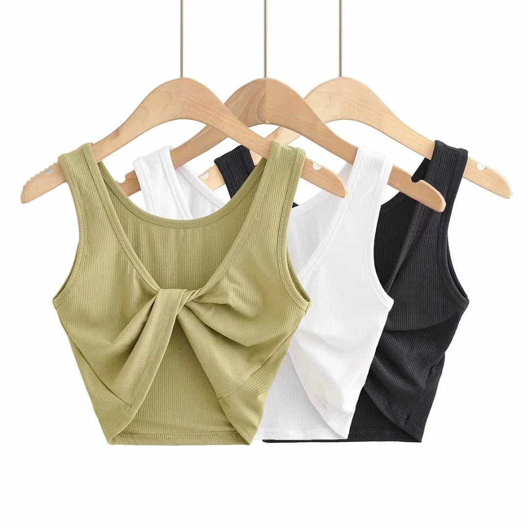Women's Cross V-neck Knotted Chest-wrapped Vest