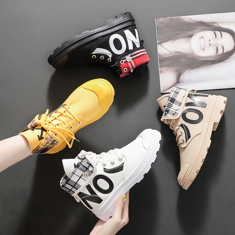 New Versatile High-Top Canvas Boots for Women