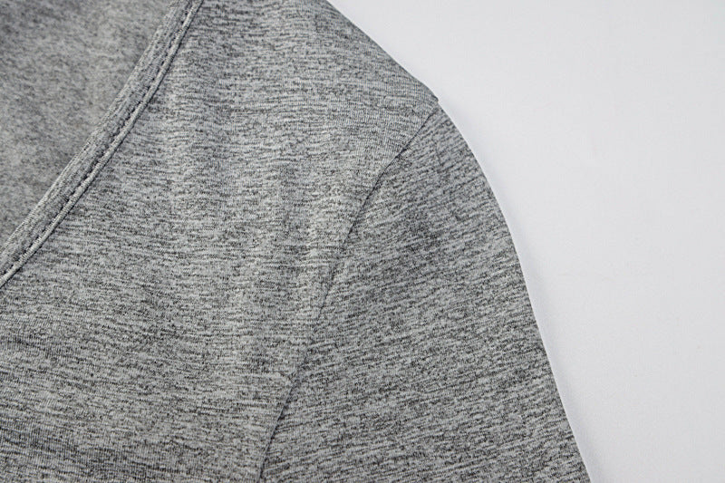 Long Sleeve V Neck Cropped Navel T-Shirt