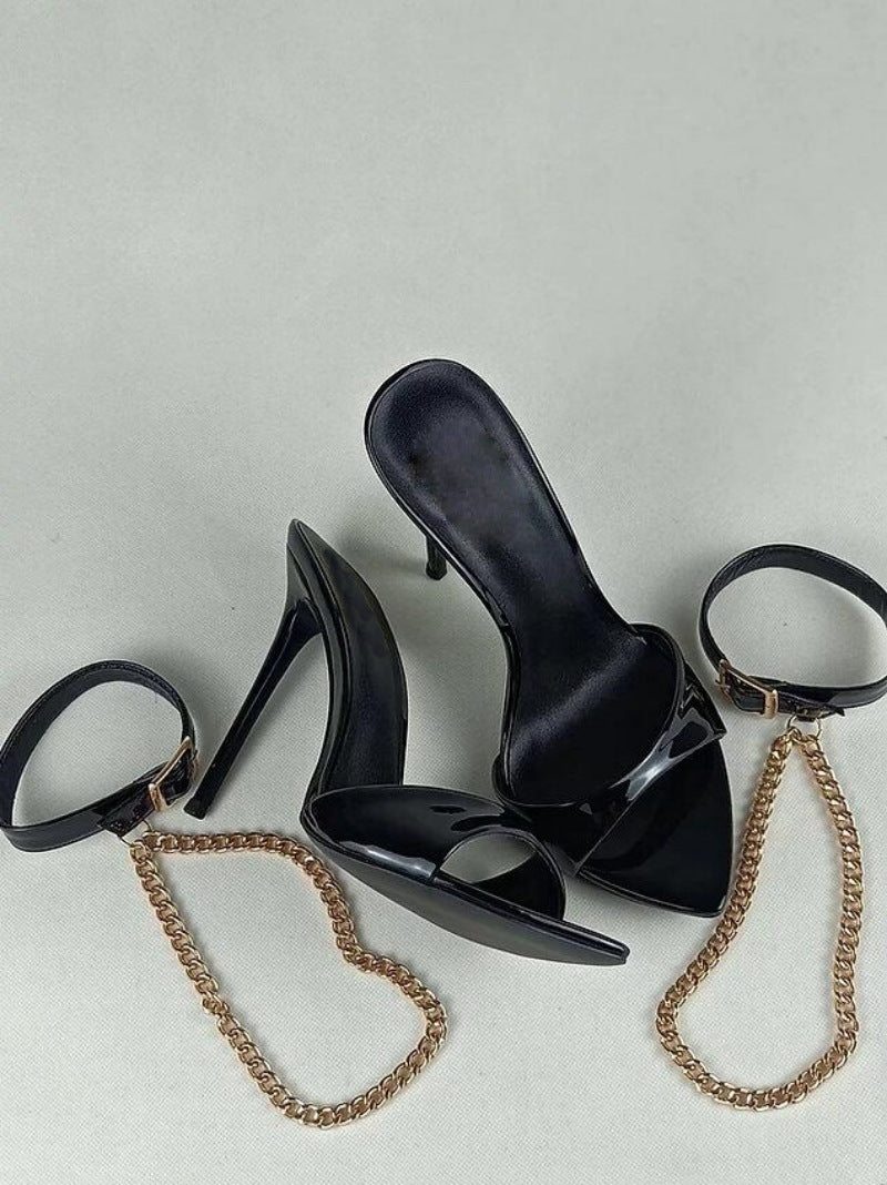 Open-Toe  Chain Stiletto Heel