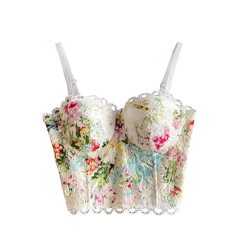 Sexy Cropped Top With Fish Bone Corset