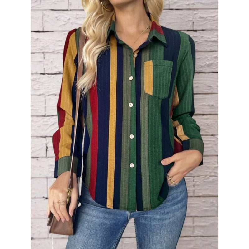 Collared Shirt Casual Long Sleeve Business Office Work Blouses Tops