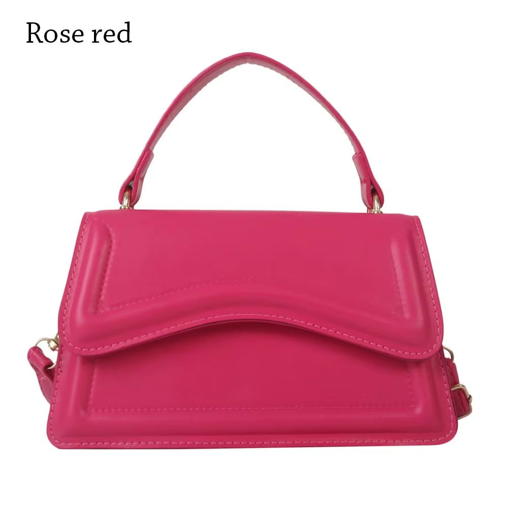 Hot Fashion Pu Leather Messenger Shoulder Bag Ladies Solid Color Handbags Leisure Stylish Crossbody Bags for Women Shoulder Bag