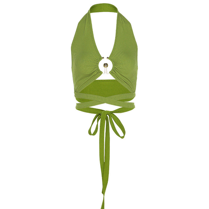 Hanging Halter Strap Hollow Sexy Vest