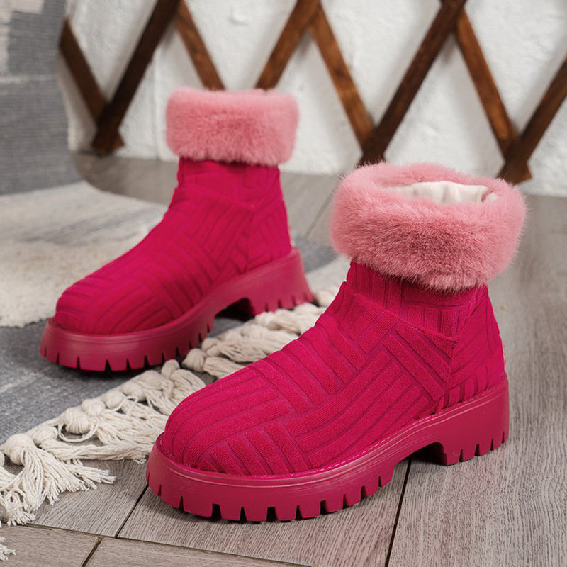Warm & Trendy Plush Ankle Boots – Winter-Ready Snow Style