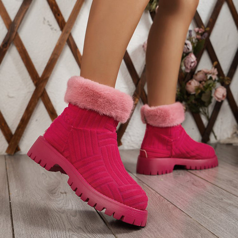 Warm & Trendy Plush Ankle Boots – Winter-Ready Snow Style