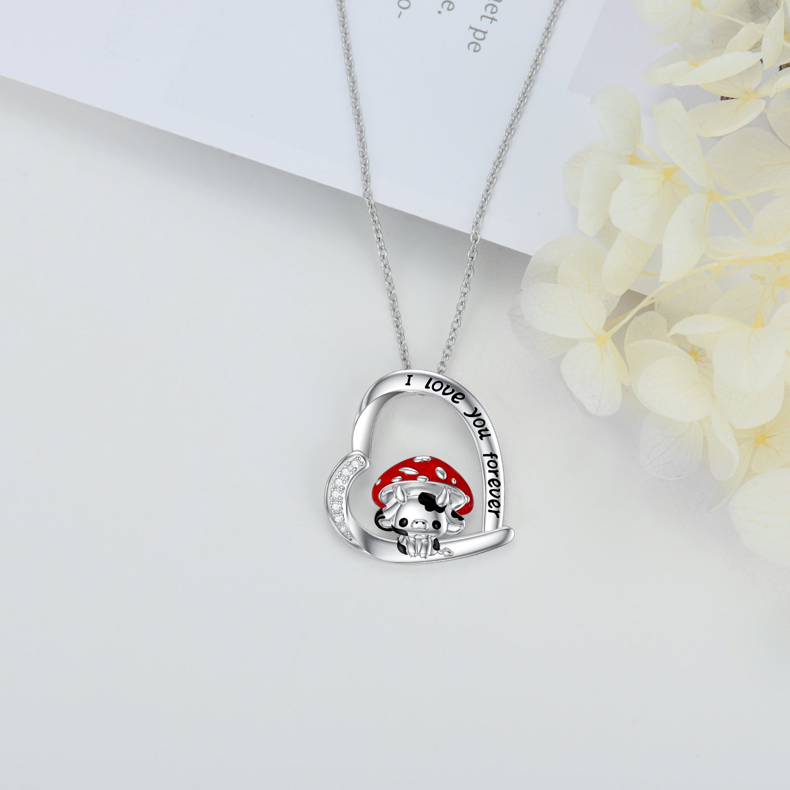 Charming Cow Pendant Necklace in 925 Sterling Silver – Ideal Gift for Daughter or Friend