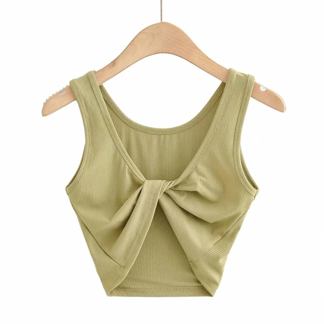 Women's Cross V-neck Knotted Chest-wrapped Vest