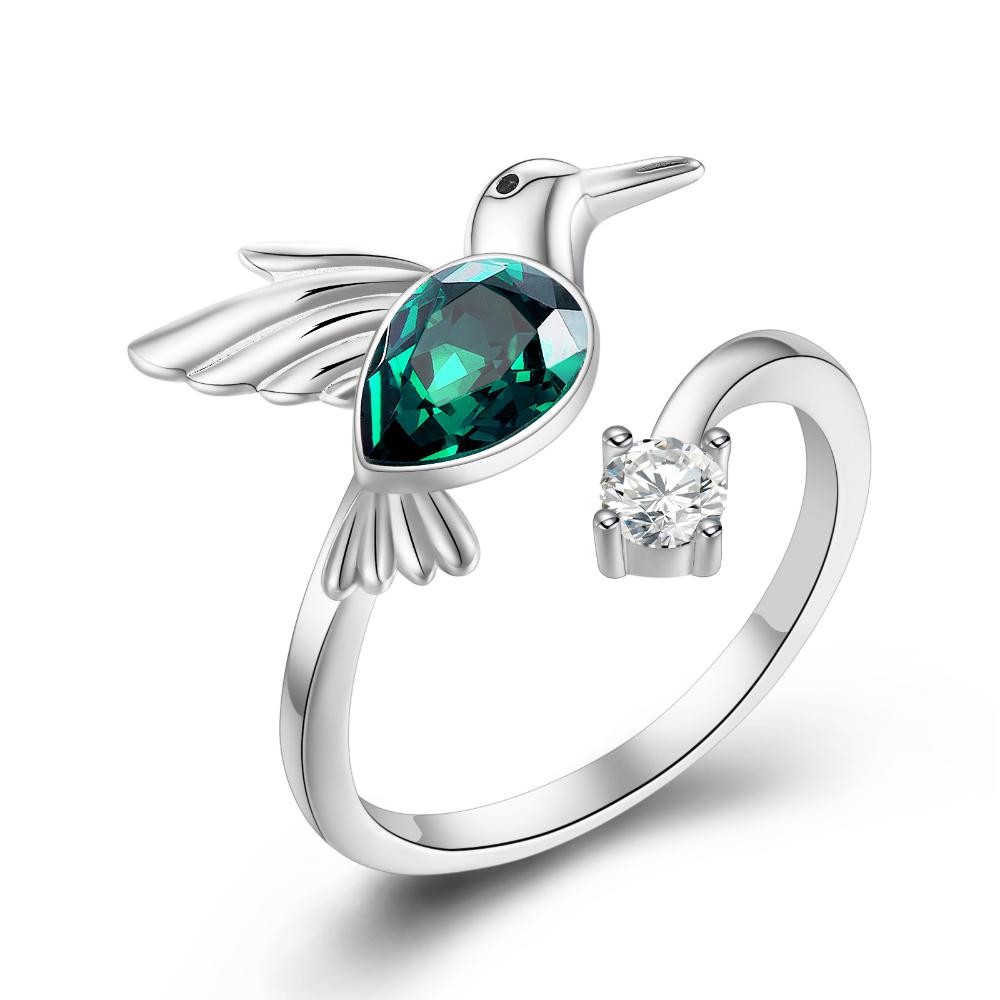 Emerald Green Birthstone Crystal Ring
