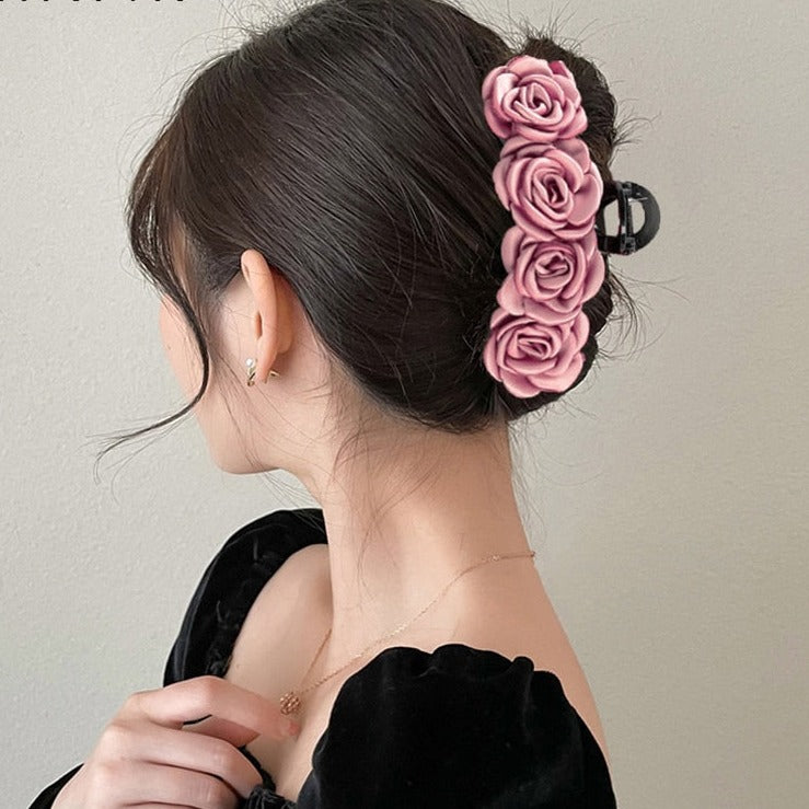 Fashion Cloth Art Rose Flower Hair Claw