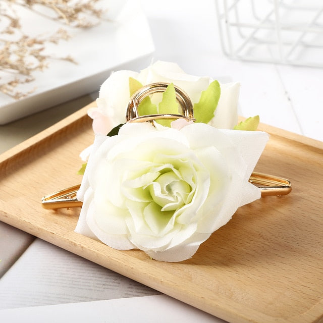 Fashion Cloth Art Rose Flower Hair Claw