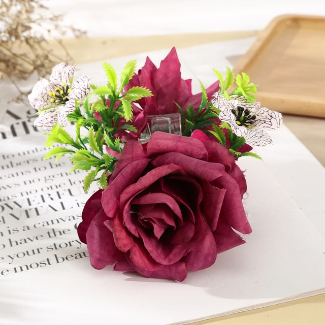 Fashion Cloth Art Rose Flower Hair Claw