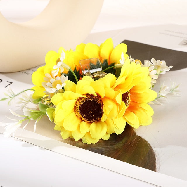 Fashion Cloth Art Rose Flower Hair Claw