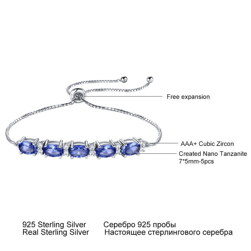 Blue Topaz Adjustable Chain Link Bracelet