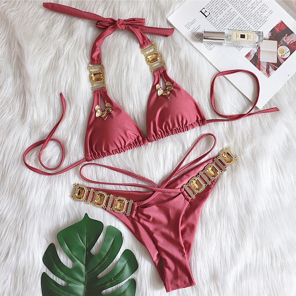 Bandage Split Retro Swimsuit